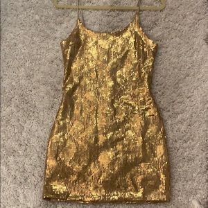Beautiful gold sequin mini dress